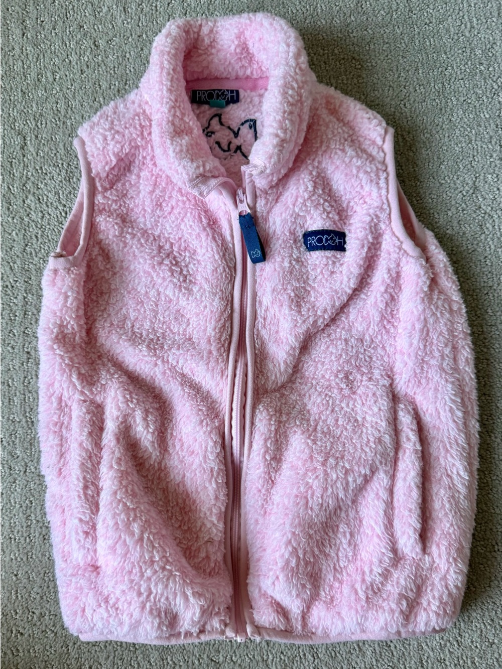 Proexh Kids Pink Sherpa Fleece Vest with Full Zip